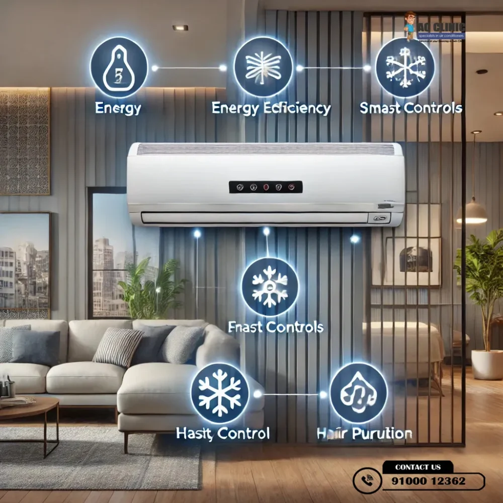 Top 5 AC features for Hyderabad homes – Energy efficiency, inverter technology, and more. Contact AC Clinic at 9100012362 for expert AC services.