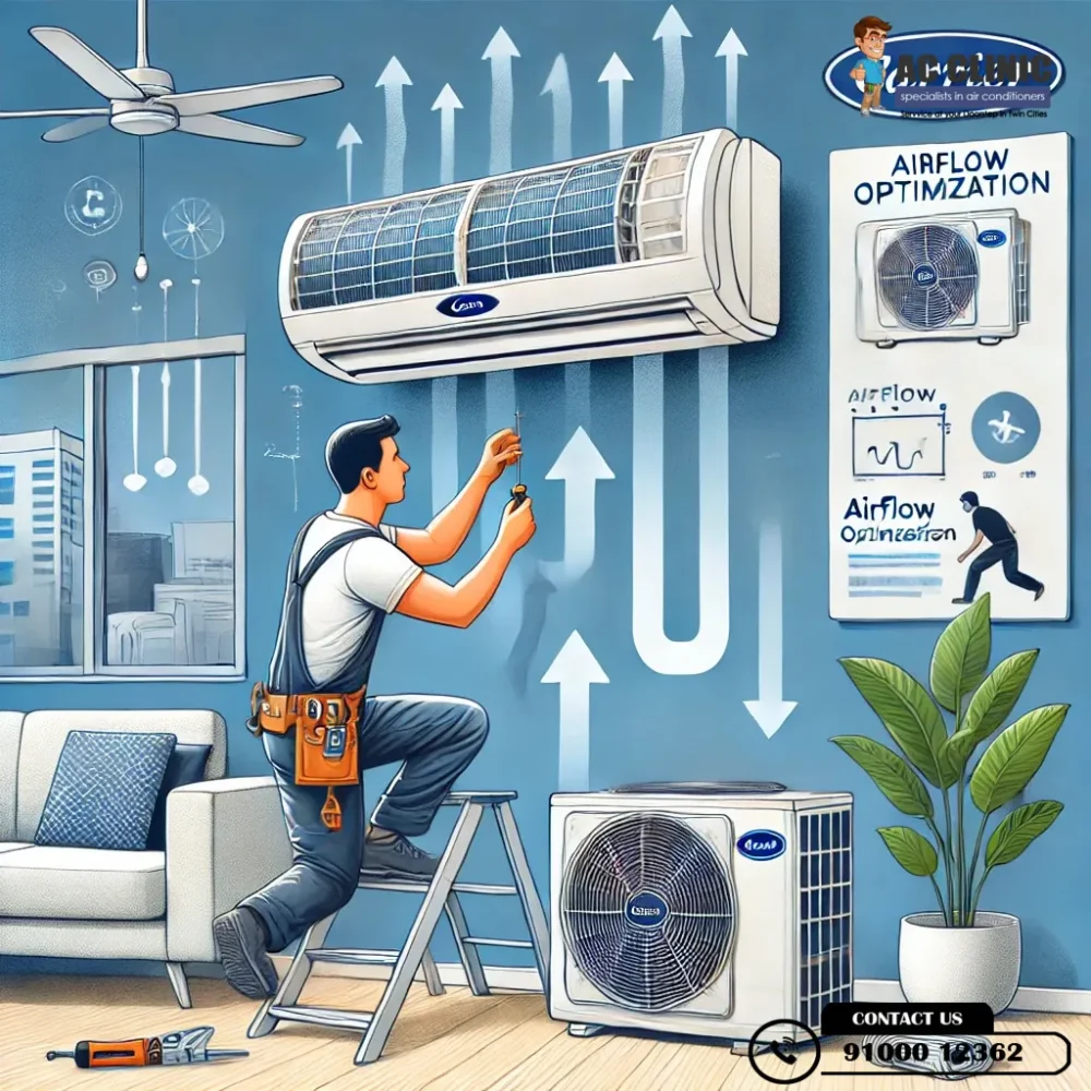 Step-by-step Carrier AC installation guide for optimal airflow and performance – AC Clinic, Call 9100012362.