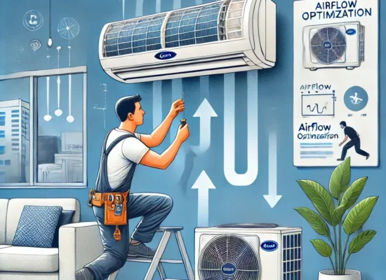 Step-by-step Carrier AC installation guide for optimal airflow and performance – AC Clinic, Call 9100012362.