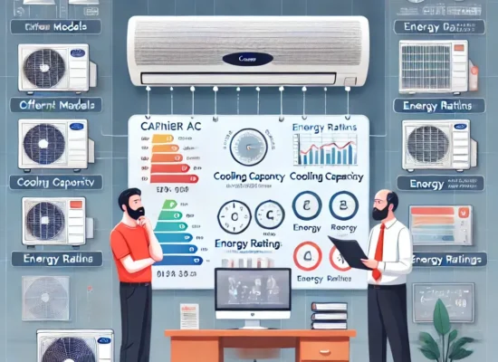 Carrier AC buying guide - Cooling capacity, energy ratings, and features explained by AC Clinic.