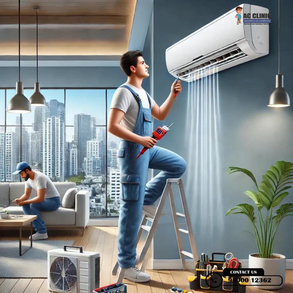 AC reinstallation service in Hyderabad for better cooling by AC Clinic - Expert AC services Call 9100012362