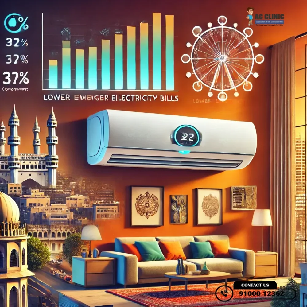 Inverter AC installation by AC Clinic in Hyderabad for energy savings and improved comfort.