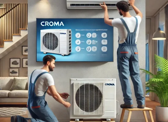 Croma AC installation service in Hyderabad by AC Clinic – Professional step-by-step setup.
