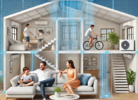 Daikin AC installation ensuring uniform cooling across all rooms in a Hyderabad home. ACCLINIC services for precise installation. Call 9100012362.