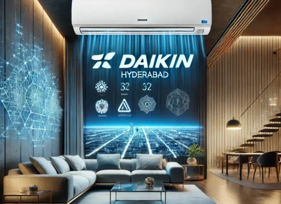 Daikin AC installation in Hyderabad home offering energy-efficient and smart cooling solutions. ACCLINIC services for hassle-free installation.