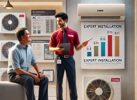 Expert Croma AC installation services in Hyderabad by AC Clinic Call 9100012362.