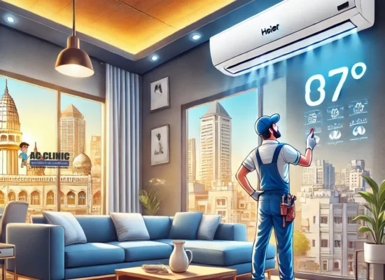 Haier AC installation in Hyderabad for hot and humid weather – AC Clinic 9100012362.