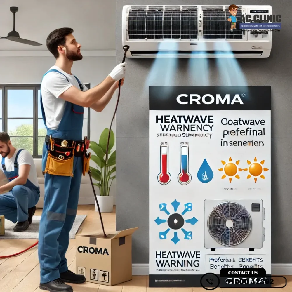 Professional Croma AC installation in Hyderabad by AC Clinic - Call 9100012362 for expert AC services.